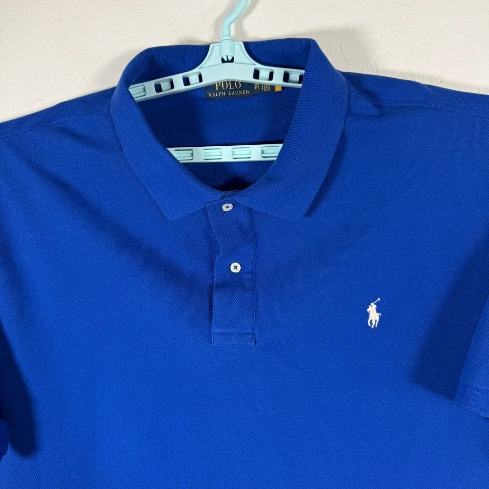 Polo Ralph Lauren Polo Shirt Mens 4XB Blue Short Sleeve Big & Tall Classic Fit